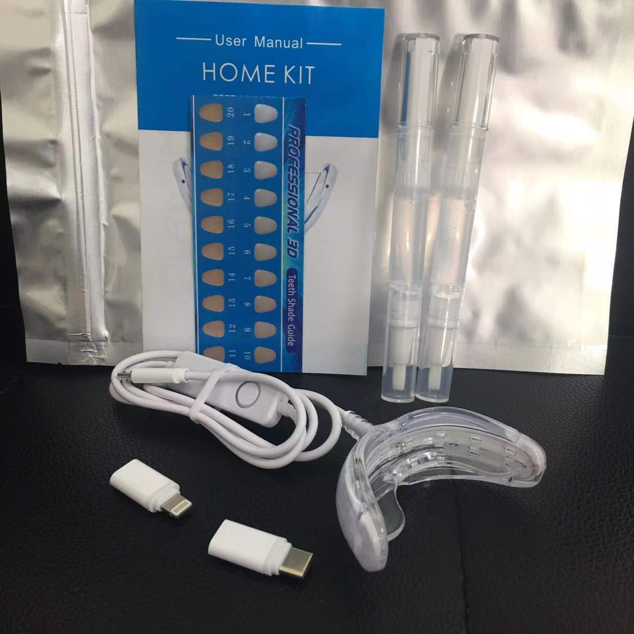 线控牙齿白灯带2支2 / 4 ML美牙笔套装16LED Teeth Whitening kit