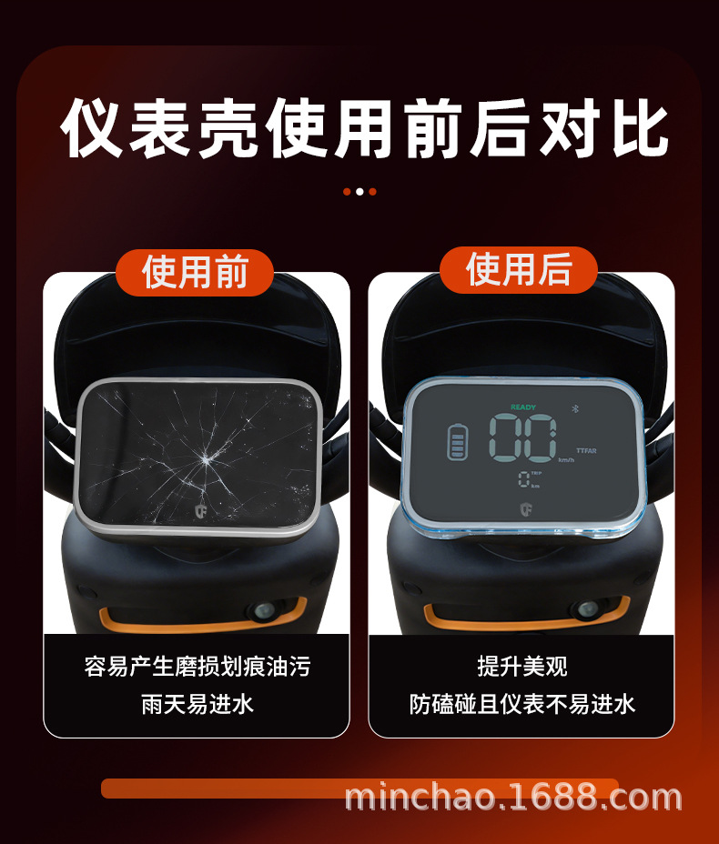 Suitable for Yadi B15/B15-H Electric Vehicle Instrument Panel Waterproof Cover and High-Definition Display Screen Protective Cover