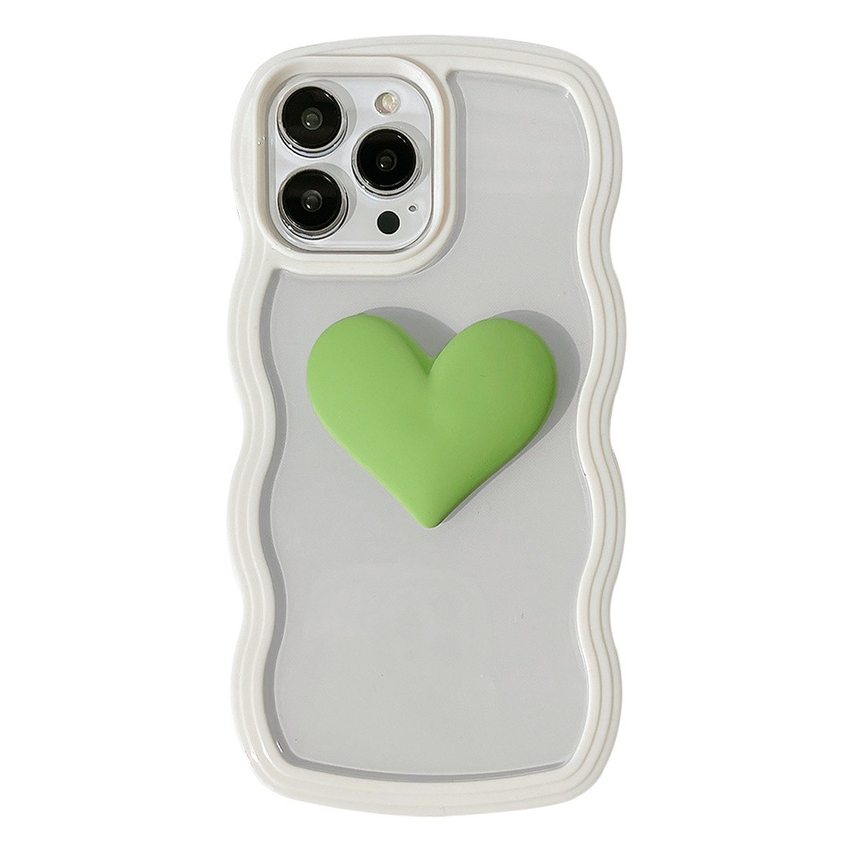 Estéreo de gran amor tridimensional 7p para iphone16 funda para teléfono móvil 15pro max Apple 13 borde ondulado xr/Xs juego 14