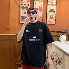 We11oneトラック小衆潮牌アメリカ夏純綿ゆるい男性カップル半袖半袖tシャツins