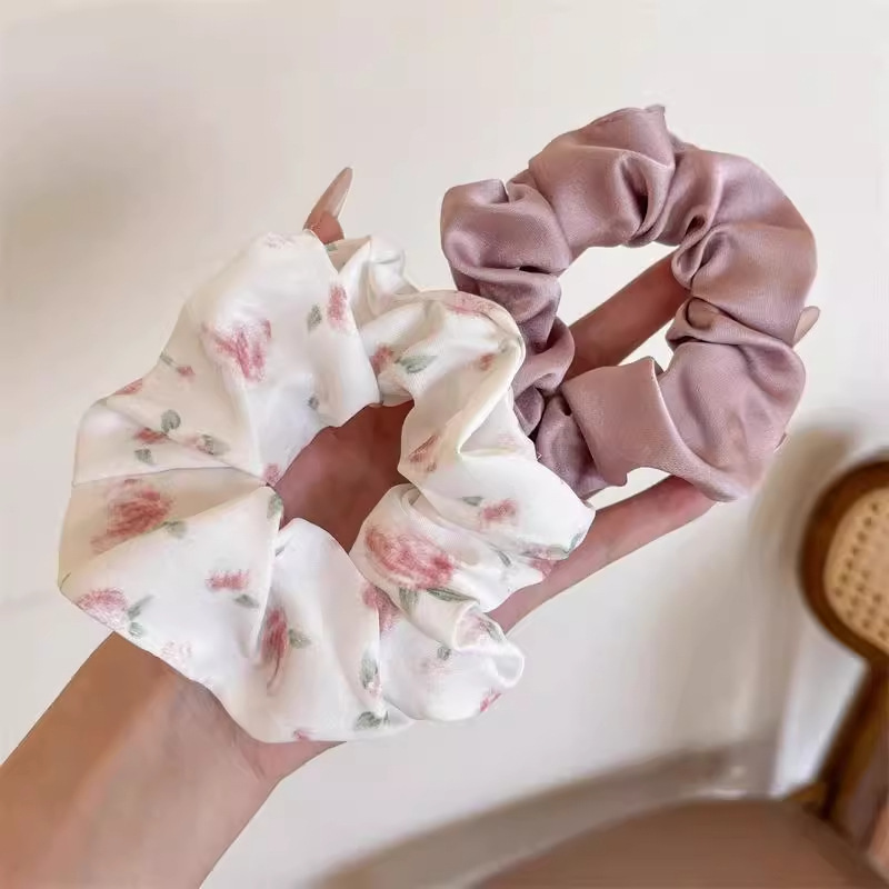 Anillo para el cabello de intestino grueso de gran tamaño coreano, bufanda cuadrada de alta calidad femenina, cuerda para el cabello, banda elástica y duradera, flor de viento perezosa