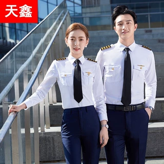 军装列车服空军机师工作服飞行员机长制服空姐空少职业装军装衬衫