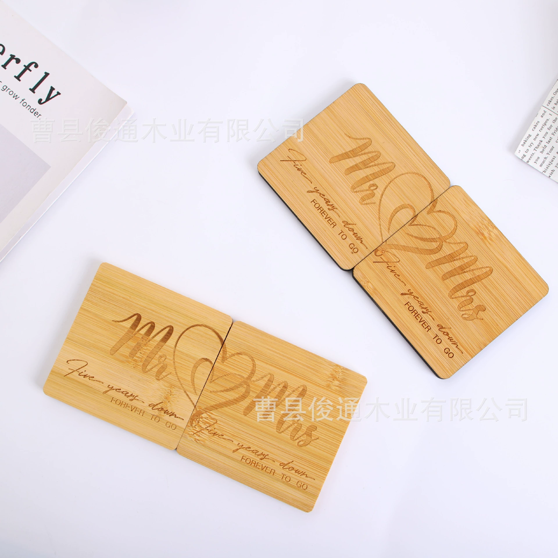 Деревянные подставки Квадратные скандинавские столовые приборы деревянные теплоизоляционные кофейные прокладки нескользящие противоскользящие коврики бытовые подставки с логотипом