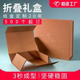 一片式折叠礼盒定制跨境专用磁吸翻盖盒定做化妆品包装盒彩盒订制