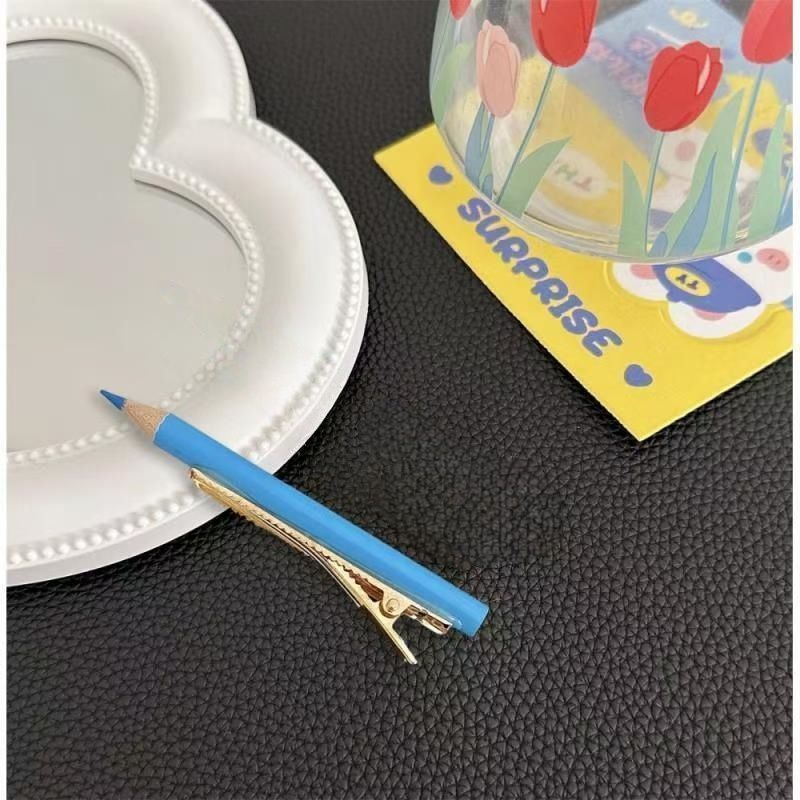 1# cyan 8.5cm alloy bottom clip + pencil