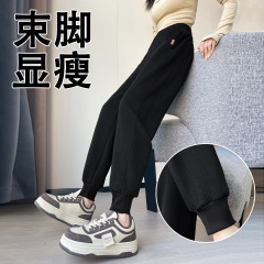 运动裤女秋季2025新品卫裤高腰小个子显瘦胖MM大码九分萝卜哈伦裤