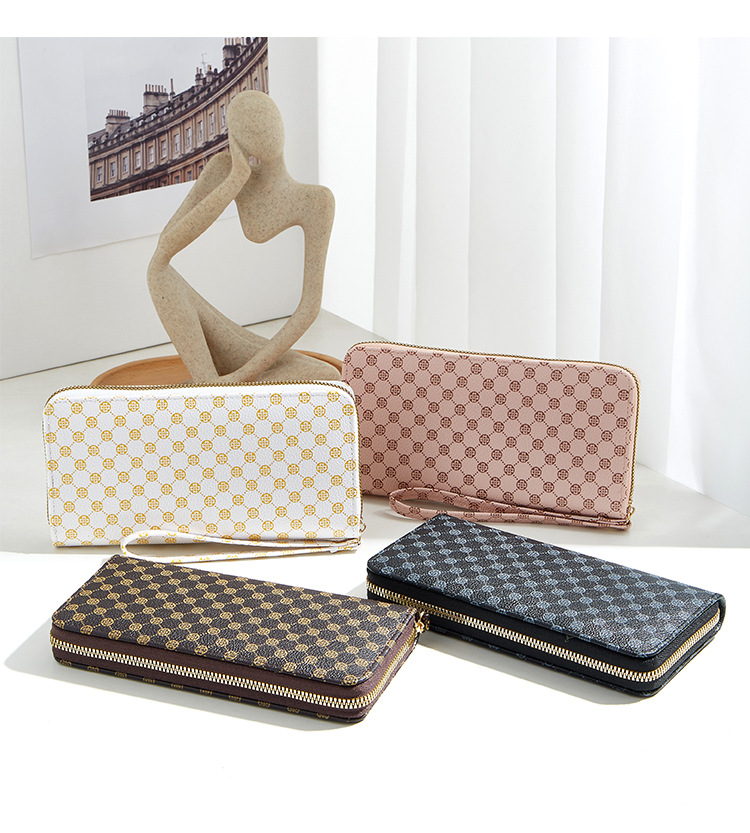 Neuer langer Reißverschluss für Damen, modische Vintage-Geldbörse mit mehreren Kartenfächern und Handytasche_voghion.com