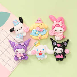 可爱中号卡通棒棒糖小狗 diy奶油胶手机壳发夹鞋扣材料树脂饰品