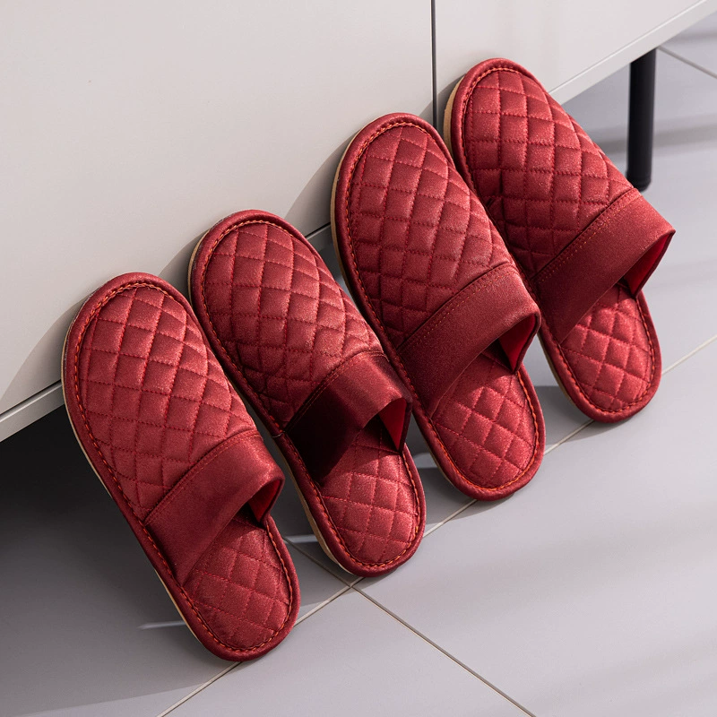 Свадебные хлопчатобумажные тапочки для приданого невесты утренние тапочки праздничные красные свадебные хлопчатобумажные тапочки высокого класса легкая роскоши