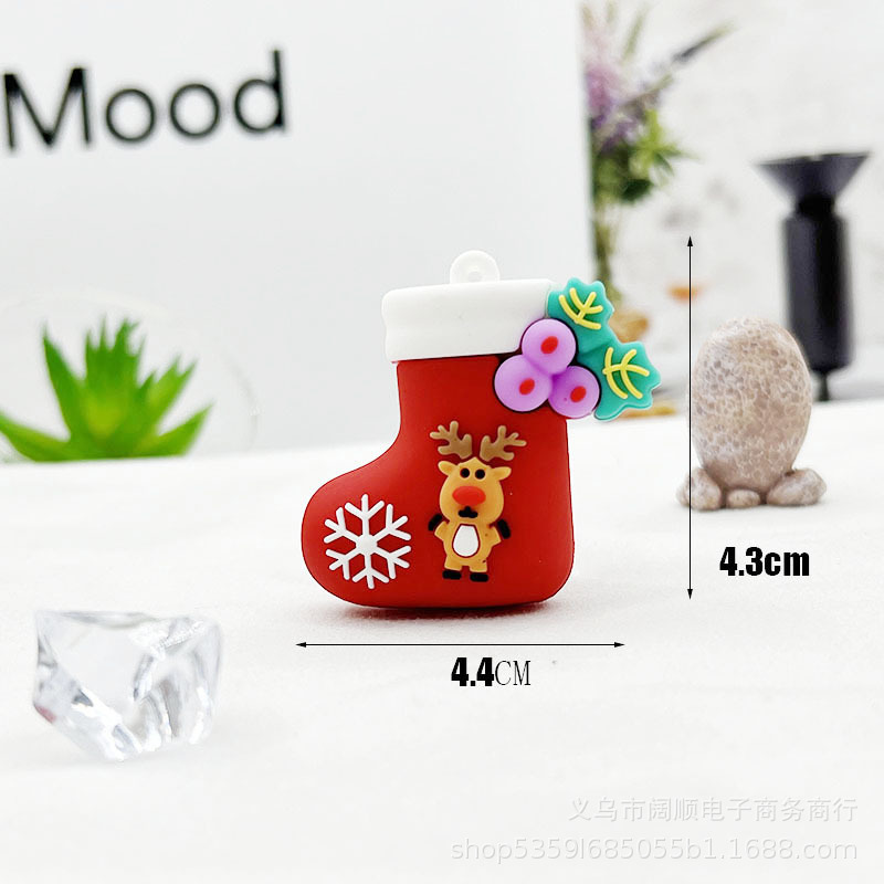 国境を越えたクリスマスの人形のキーホルダーはサンタクロースの雪だるまの姜パイ人滴ゴムの人形のキーホルダーの飾りです。|undefined