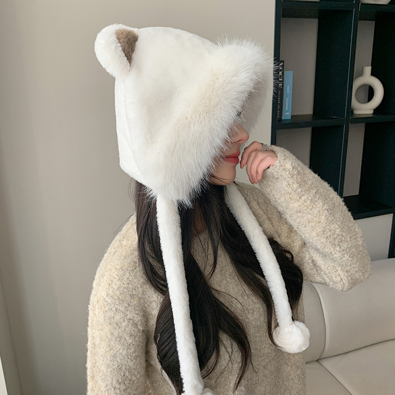 Women's Cute Solid Color Ear Warap Trapper Hat display picture 1