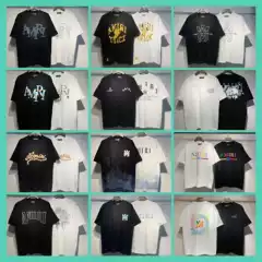 American Trendy Niche High Street Men and Women Am1R1 Icon Digital Printing Casual Round Neck Short-Sleeved Retro Loose T-Shirt
