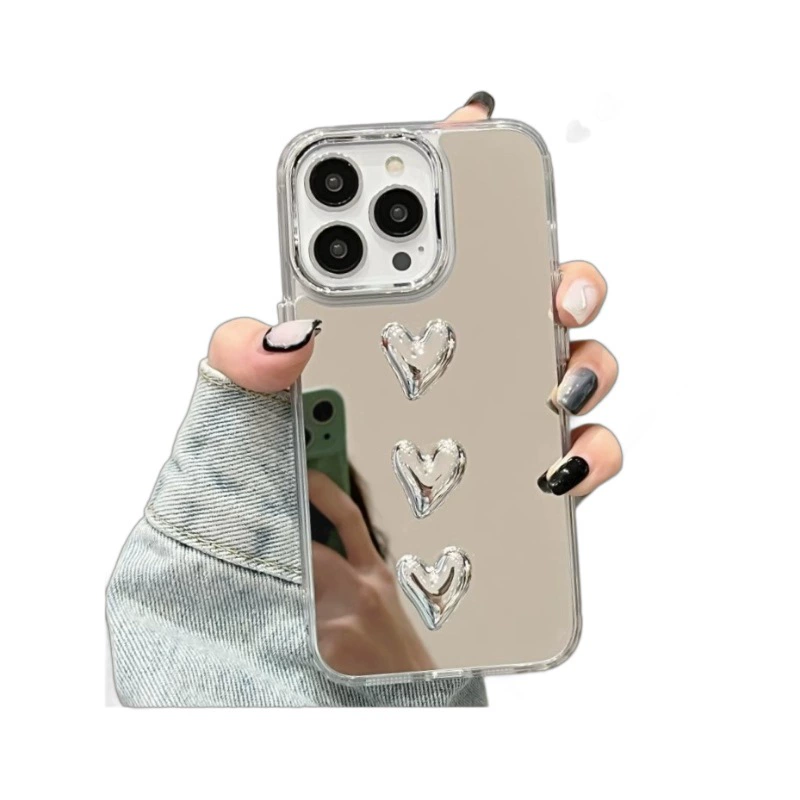 Apple, трёхмерный совместимый чехол для iPhone 16, чехол с эффектом зеркала, 16promax, iphone, стиль высокого качества
