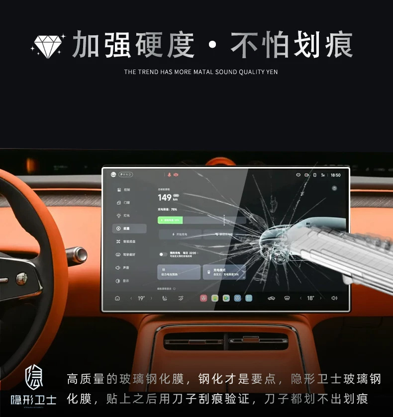 Suitable for the Fox Alpha T7: center console, navigation, instrument panel, interior display screen, protective tempered glass film, car accessories, and modification parts