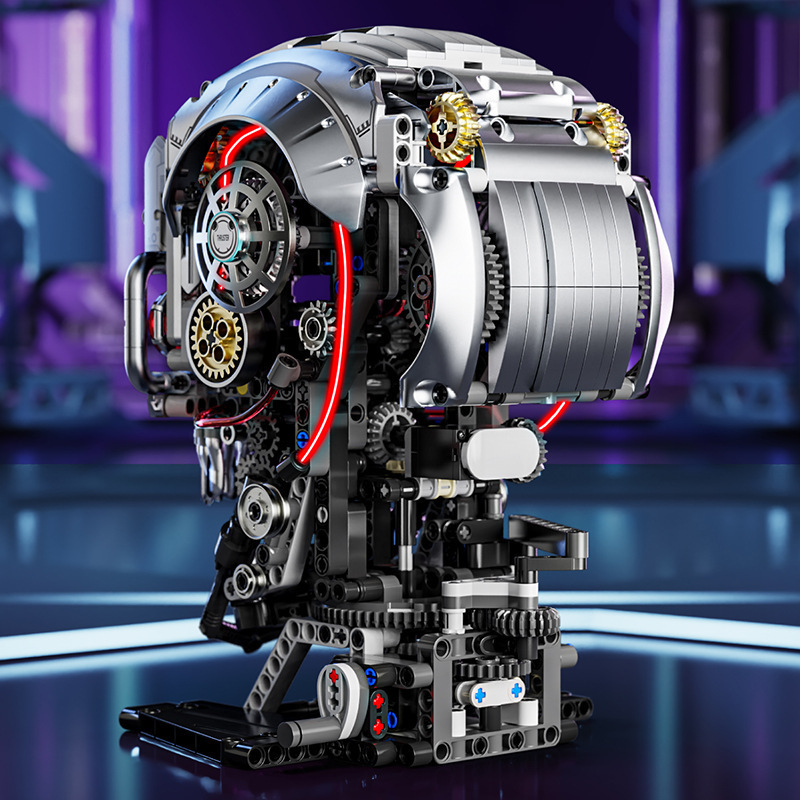 Meiji 13089 iluminación eléctrica horrores cráneo adornos compatibles con Lego niños puzzle ensamblaje juguetes de bloques de construcción