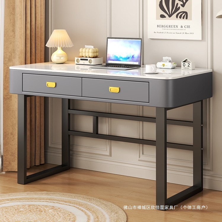 Glass Computer Desk Desktop Office Desk E-Sports Table Home Student Home Bedroom Girls Desk Dresser All in One