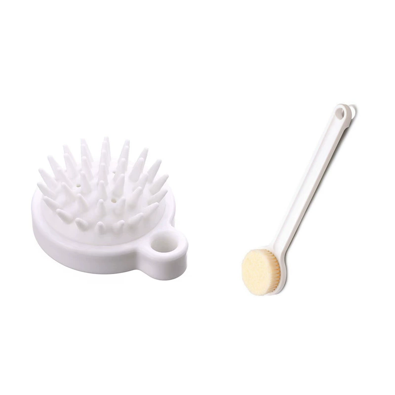 Silicone massager, brush for scalp, shampoo