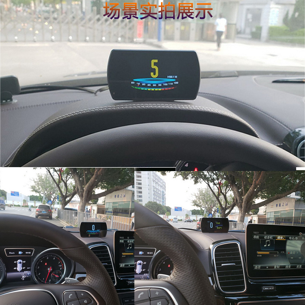 4.3inch Car HUD Head-Up Display GPS System Projection Speed Clock Low Voltage Alarm T800
