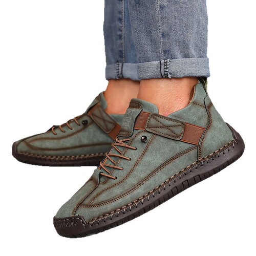 Spring and Autumn Fashion Couple Leather Boots Outdoor Casual Men and Women Plus Size Short Boots Handmade Men's Boots