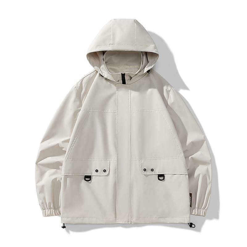 Men's Clothing men's jacket windproof and waterproof solid color windbreaker hooded sports spring and autumn couple jacket mountaineering clothes_voghion.com