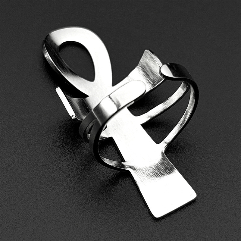 European And American Cross-border Stainless Steel Cross Men's Ring, Fashionable, Trendy, Unique, Vintage Egyptian_voghion.com