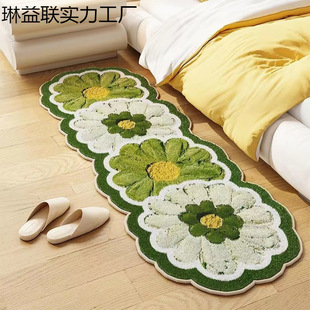 Oil Painting Style Floral Imitation Cashmere Carpet Bedroom Room Bedside Blanket Thickened Foot Pad Living Room Coffee Table Sofa Cushion