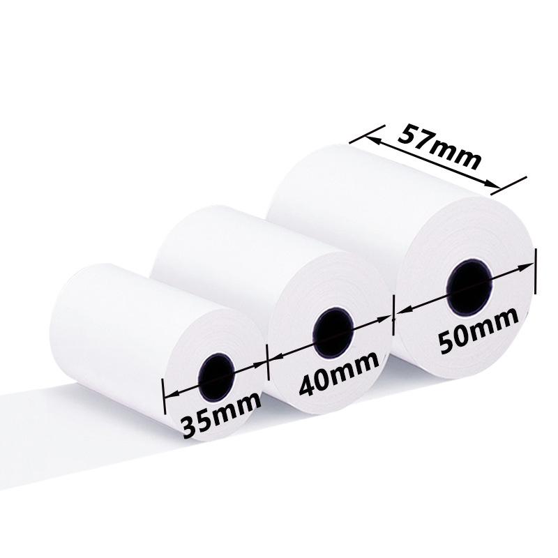 Fábrica al por mayor papel de caja registradora 57*40 papel de caja registradora térmica 57*35mm supermercado catering caja registradora papel de impresión térmica