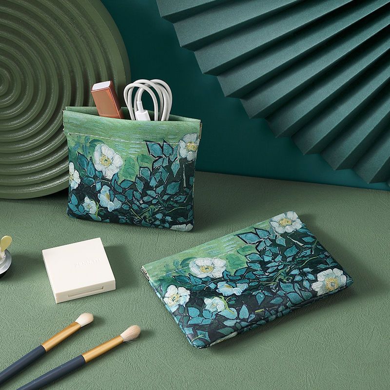 Bolsa de armazenamento pequena bolsa de viagem conveniente passeio pequeno modelo de fechamento automático cosmético saco macio saco de armazenamento capa