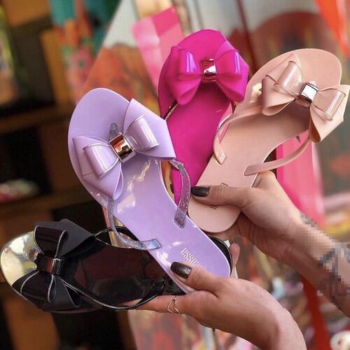 Melissa 2024 new women's sandals Melissa women's shoes flip-flops outer wear summer bow beach shoes for women