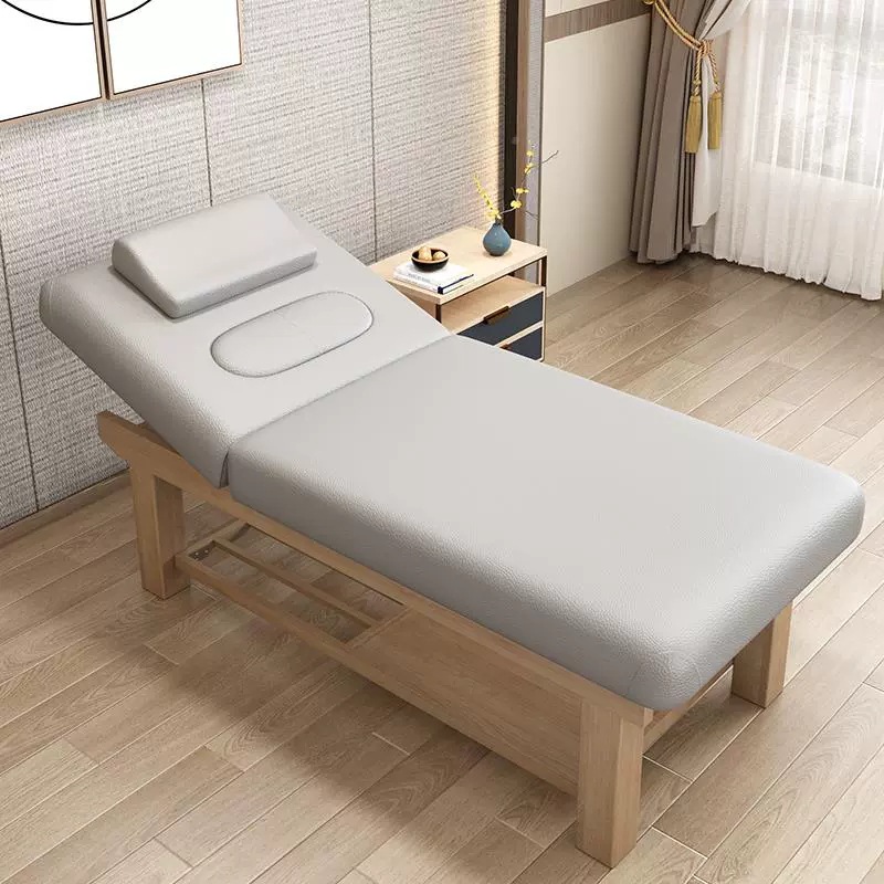Cama de belleza, cama de masaje especial para spa con orificios, cama de terapia de medicina tradicional china de madera maciza, cama de masaje para centro de salud