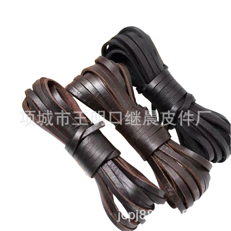 국경 쇠가죽 채찍으로 치다 로프 목걸이 로프 수제 가죽 플랫 토트 백 로프 DRAWSTRING DIY 쥬얼리 액세서리