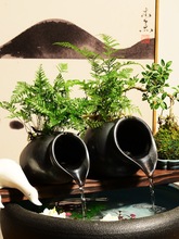 庭院生态缸造景套餐古法养鱼循环流水陶罐鱼缸装饰品增氧DIY配件