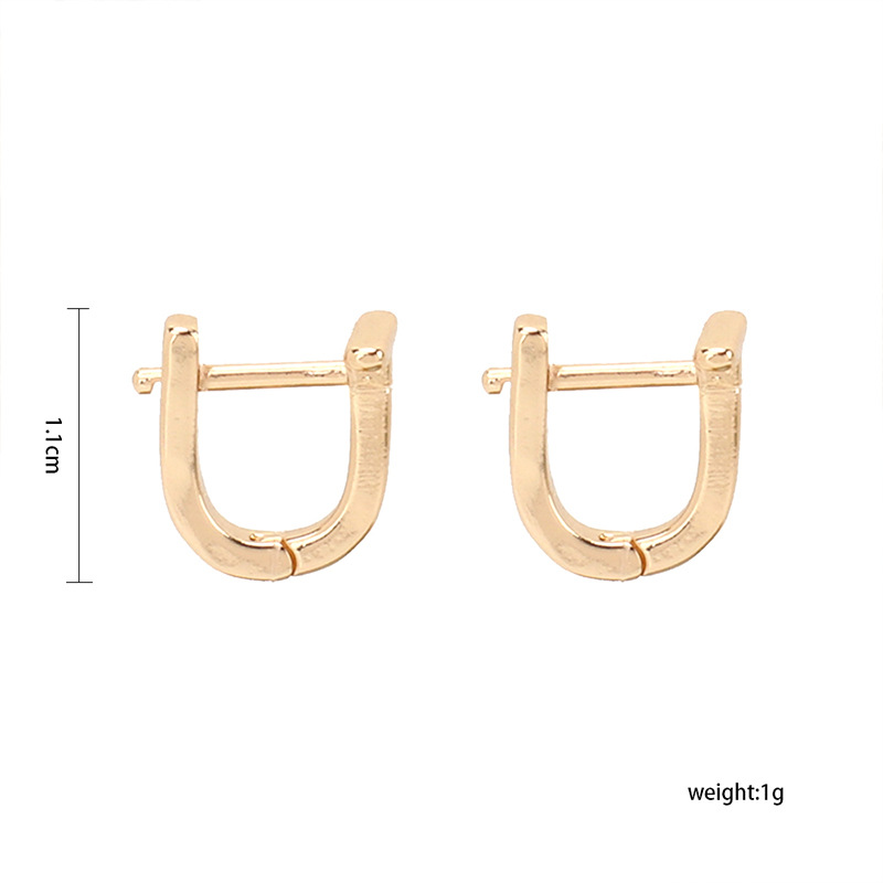 1g Weight Earrings Classification Wedding, Travel Occasion Women'S Gender Gold, Silver Color Nihaojewelry Retro Simple Geometric U-shaped Earrings Wholesale Jewelry 无