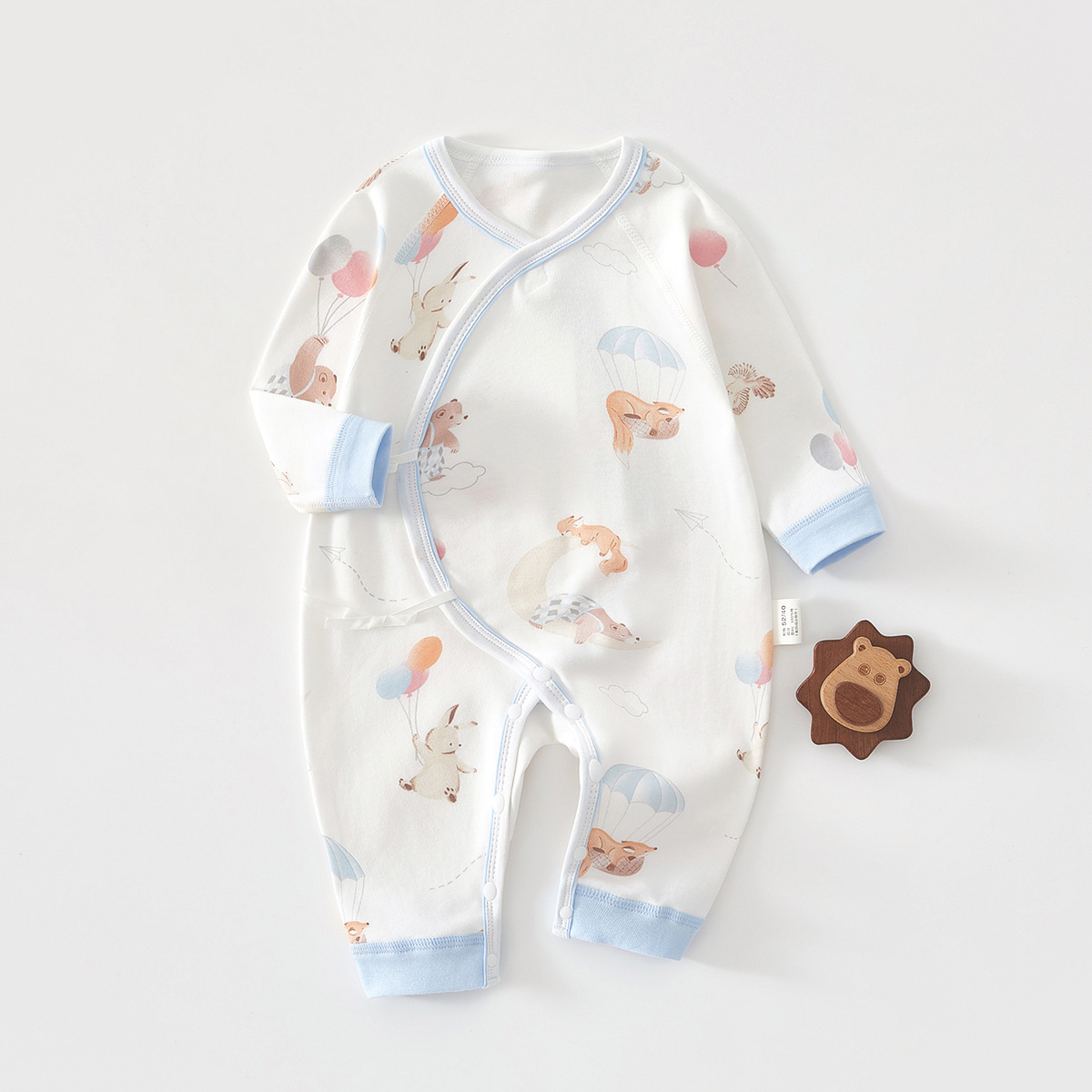 Júpiter recién nacido primavera y otoño, ropa de mariposa de bebé, algodón puro, ropa de temporada sin hueso, oso inglés de manga larga.