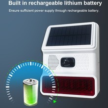 无线433MHZ太阳能声光警号 室外报警器喇叭户外警笛内置电池