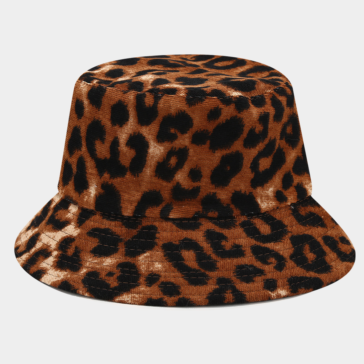 Comercio exterior nuevo retro leopardo meleece sombrero para mostrar la cara de una pequeña dama otoño y invierno al aire libre sombrero de pescador de sombra solar