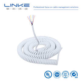 弹簧线6芯线螺旋电缆PU/PVC护套线耐弯折tpu亮面定制高弹力伸缩线