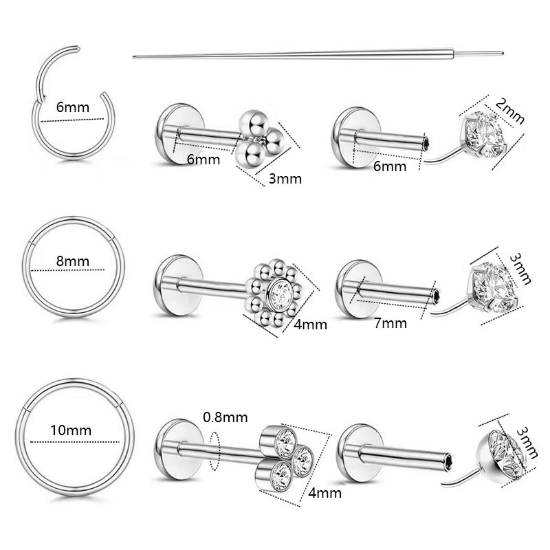 Pointed titanium steel lip stud product view