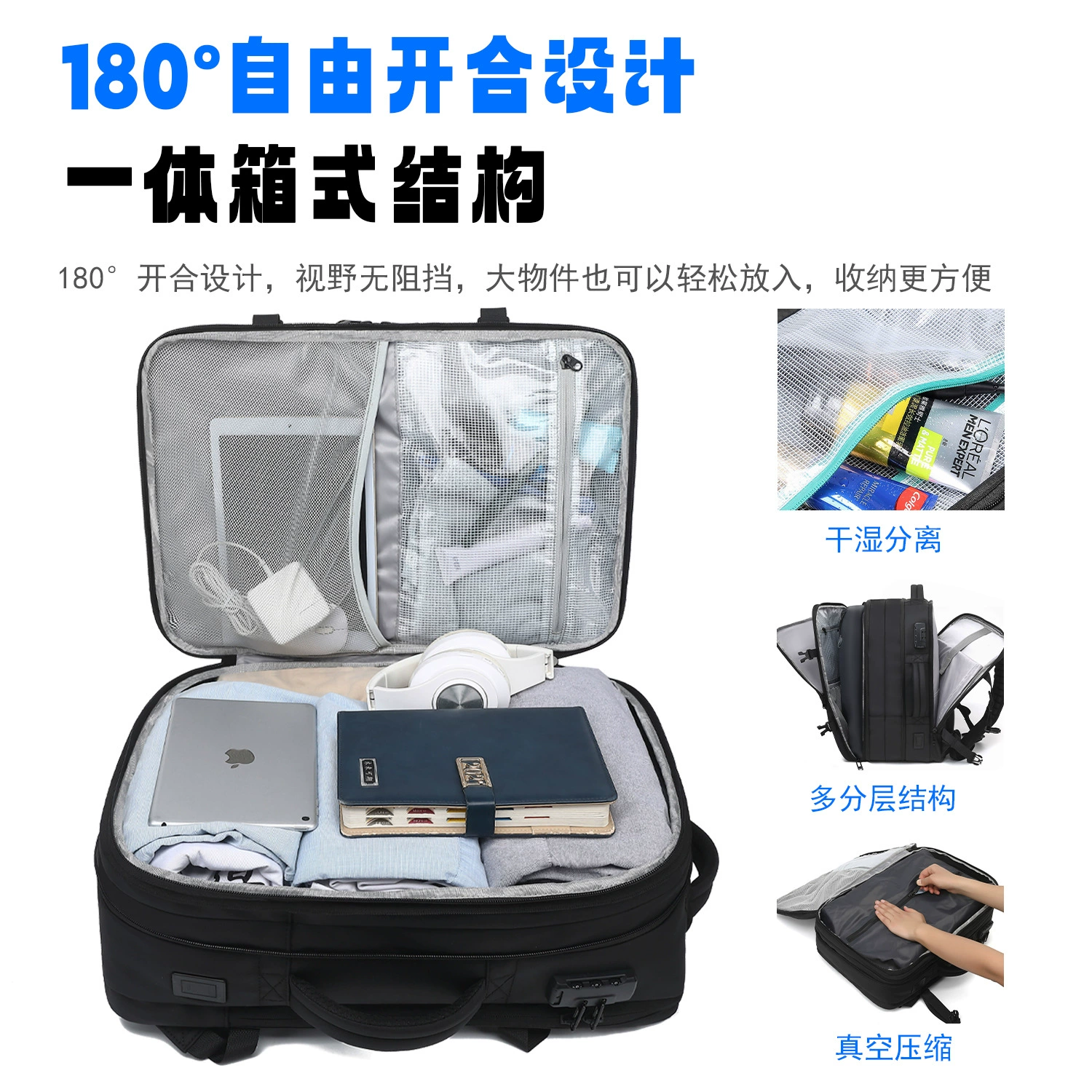 Capacious backpack for traveling, (Cross-border trading), high-end