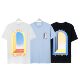 Casablanca 24 Spring/Summer New Arrival Gate of Dreamland Star Castle Casa Letter Logo Short Sleeve Couple T-Shirt