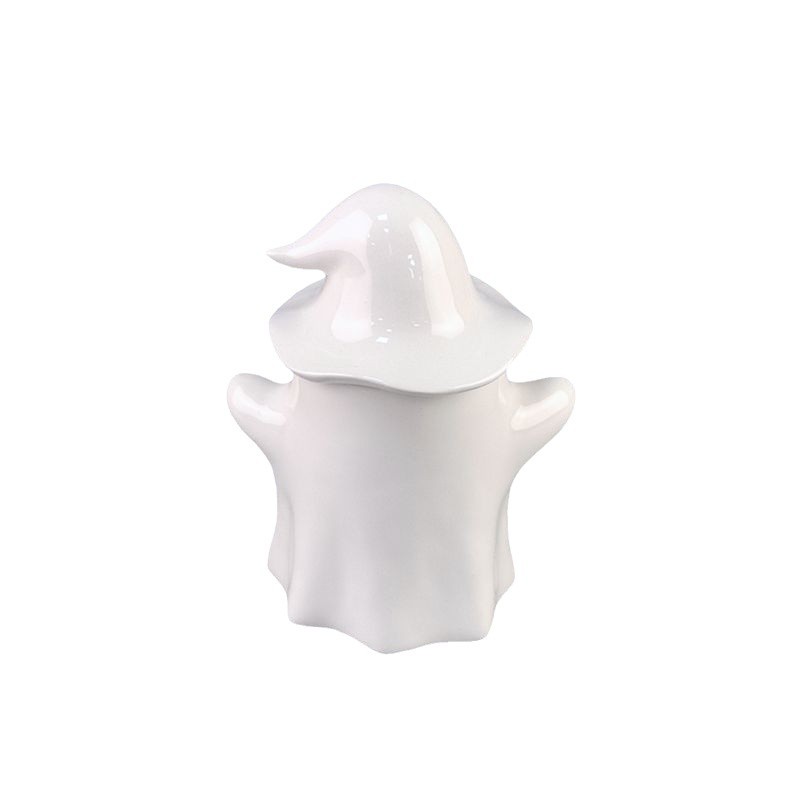 Nuevo fantasma de Halloween transfronterizo serie fantasma blanco puro frasco de cerámica fresco calabaza festival fantasma linda decoración