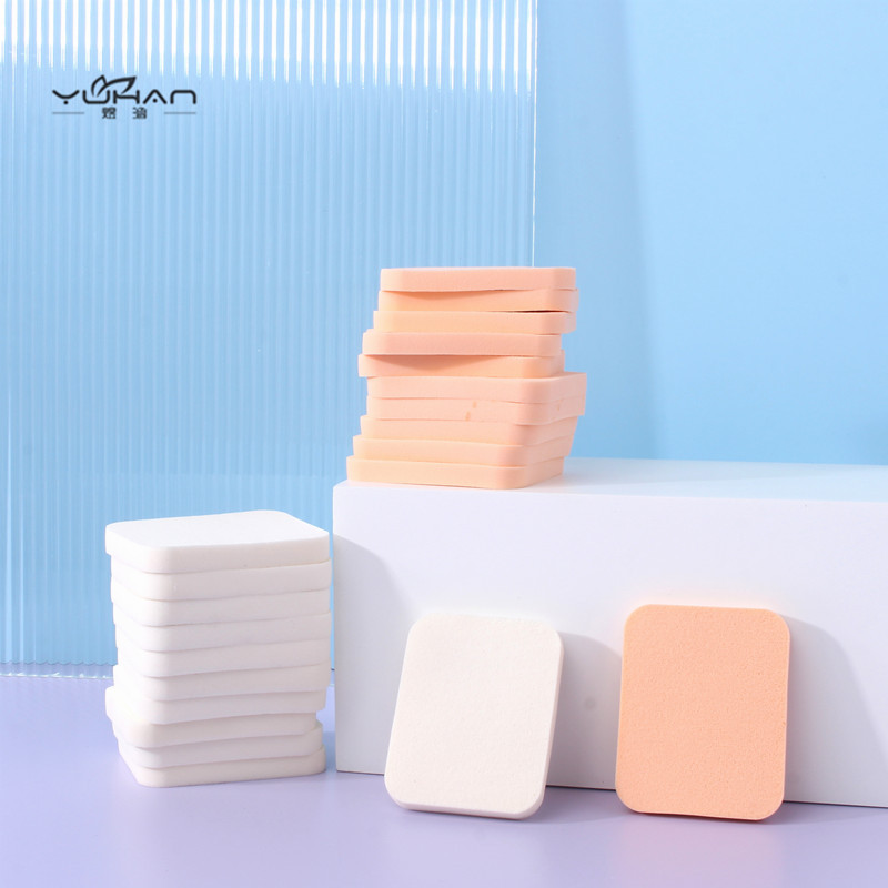 YUHAN de 20 piezas de hojaldre de polvo hidrófilo de agua grande cuadrado redondo húmedo y seco de doble uso de maquillaje puff Y0137