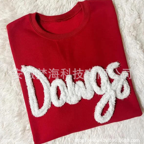 Cross-Border Independent Site Etsy Hot Item 2024 Chenille Towel Embroidered Crew Neck Sweatshirt Custom-Made Cross-Border Independent Site Etsy Hot Item 2024 Chenille Towel Embroidered Crew Neck Sweatshirt Custom-Made