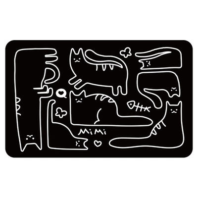 Cartoon Line Cat Entrance Door Entrance Stain-Resistant Floor Mat Bathroom Shower Room Non-Slip Quick-Drying Easy-Care Floor Mat (Avtomobil döşəmə paspasları) - line-drawing-mimi-rounded-corners-black-4060cm-new-diatom-mud