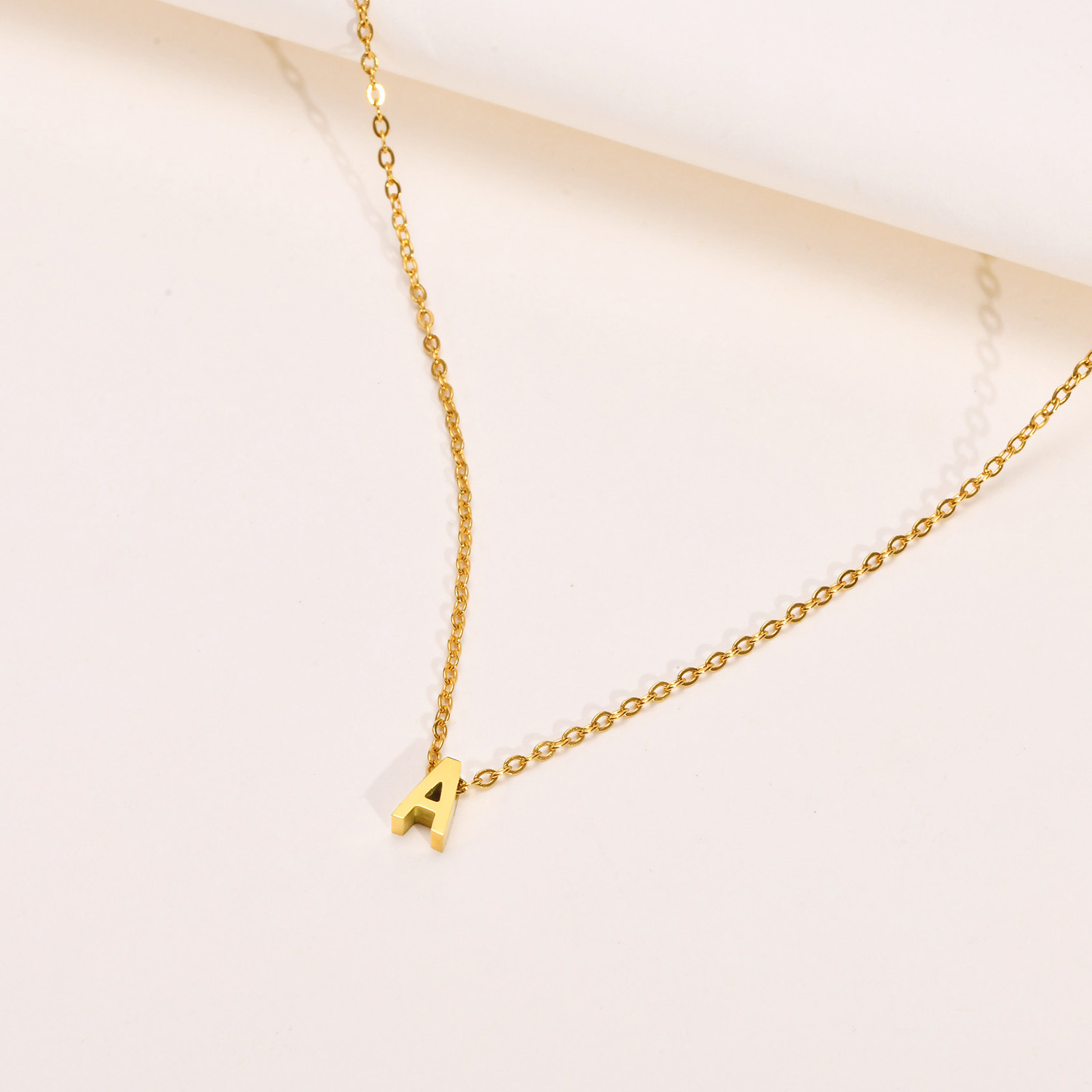 Daily Occasion 201 Stainless Steel Material Wholesale Jewelry Simple Style Letter Stainless Steel Gold Plated Plating