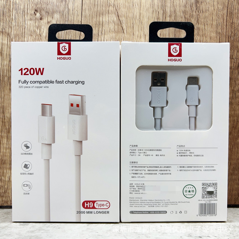 H9: TYPE-C cable 120W 2 meters cable