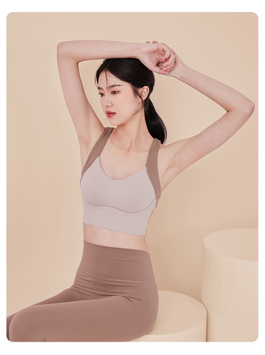 lulu all-in-one fitness bra sports bra high-intensity sports bra women's yoga top fixed chest pad