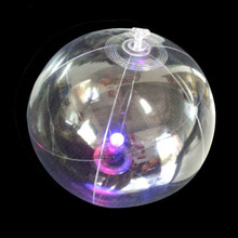 厂家定制LED灯震动发光透明球PVC闪光沙滩球水上玩具可加印logo