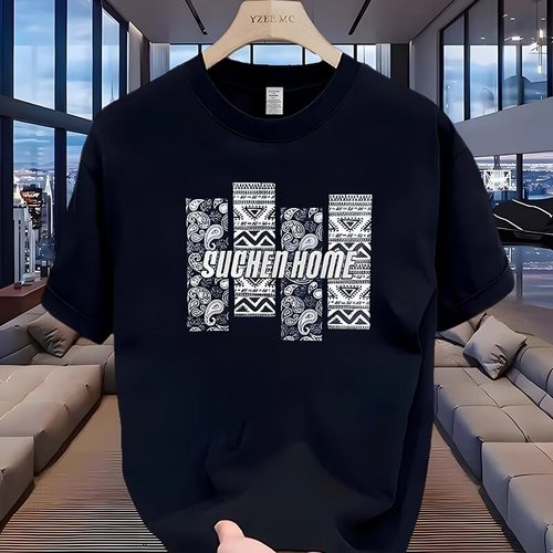 Heavyweight pure cotton short-sleeved T-shirt casual fashion men and women's summer ins white match round neck top trendy versatile men half-sleeve