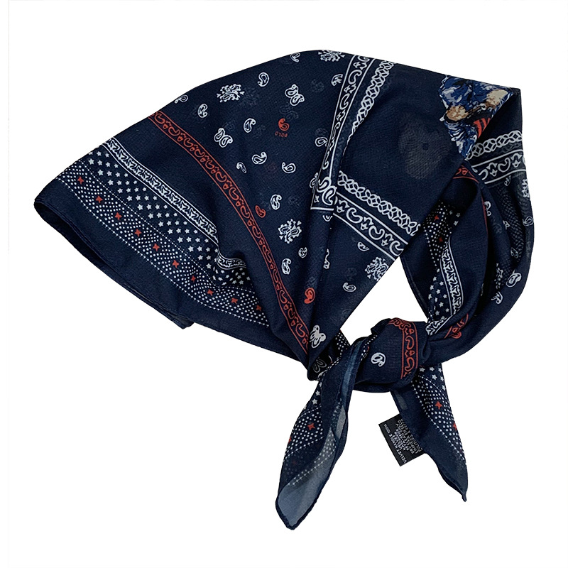 Turbante de mujer estilo pastoral decoración bufandas bufandas respirables bufandas cuadradas de anacard bufandas de alto nivel de cinta de cabello accesorios para el cabello